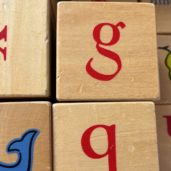 Pottery Barn Kids Wooden Alphabet Blocks with pictures and Letters - Picture 6 of 9